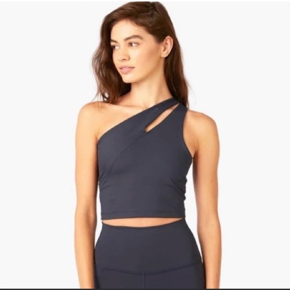 Beyond Yoga Navy One-Shoulder Tank Top